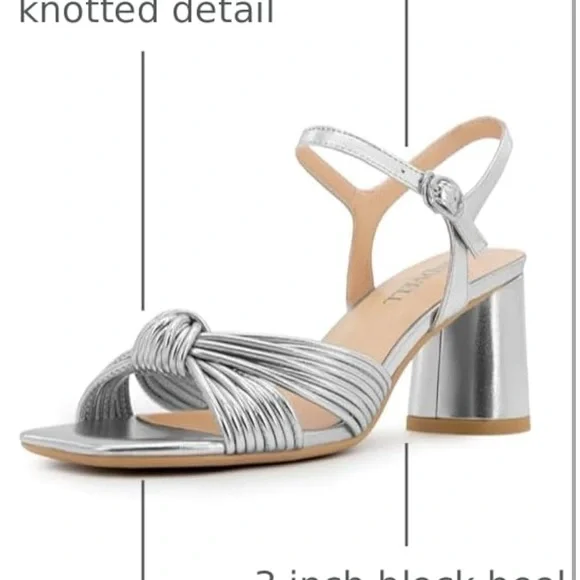 Chic Silver Strappy Heels - Picture 4 of 6